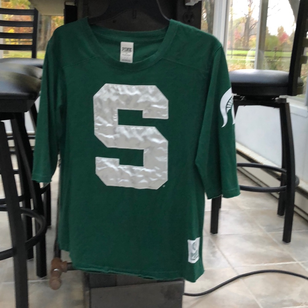 Pink Victorias Secret 3/4 length sleeve Michigan State Shirt
